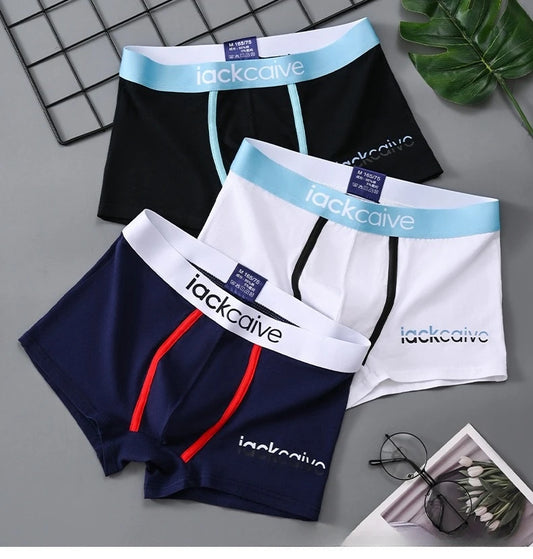 3Pcs Lot Men Panties Boxer Shorts Cotton Men's Underwear Breathable Man Underpants Sports Comfort Male Boxers L-3XL [UND]