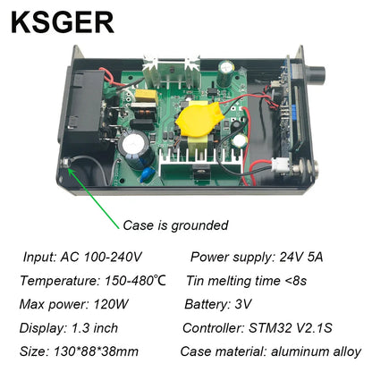 KSGER T12 Soldering Station Iron Tips STM32 V2.1S OLED DIY FX9501 Handle Electric Tools Welding Temperature Controller 75W [TOL]