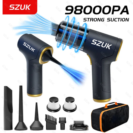 SZUK 98000PA Car Vacuum Cleaner Wireless Portable Cleaning Machine for Car Home Appliance Powerful Handheld Cleaner for keyboard [VAC]