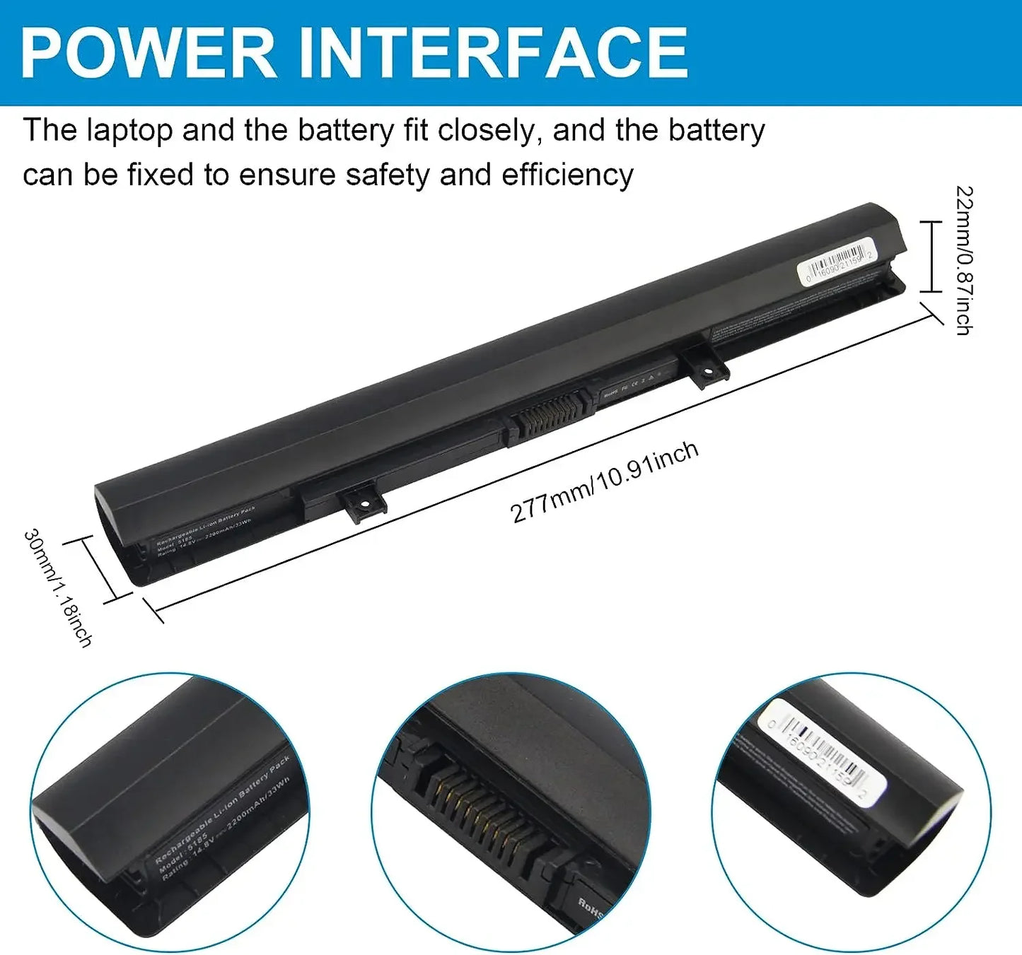 New PA5185U-1BRS Laptop Battery Compatible with Toshiba Satellite Laptop Notebook P/N:PA5184U-1BRS PA5186U-1BRS PA5195U-1BRS [BAT]