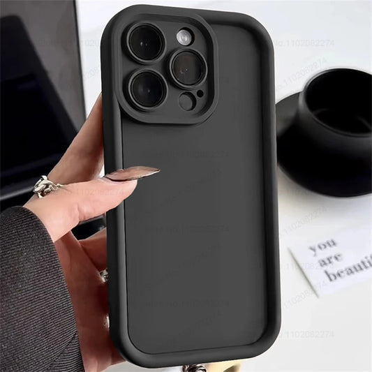 Luxury Thicken Shockproof Silicone Phone Case For iPhone 11 12 13 14 15 Pro Max Case For iPhone 14 15 Plus Soft Protective Cover [PHC]