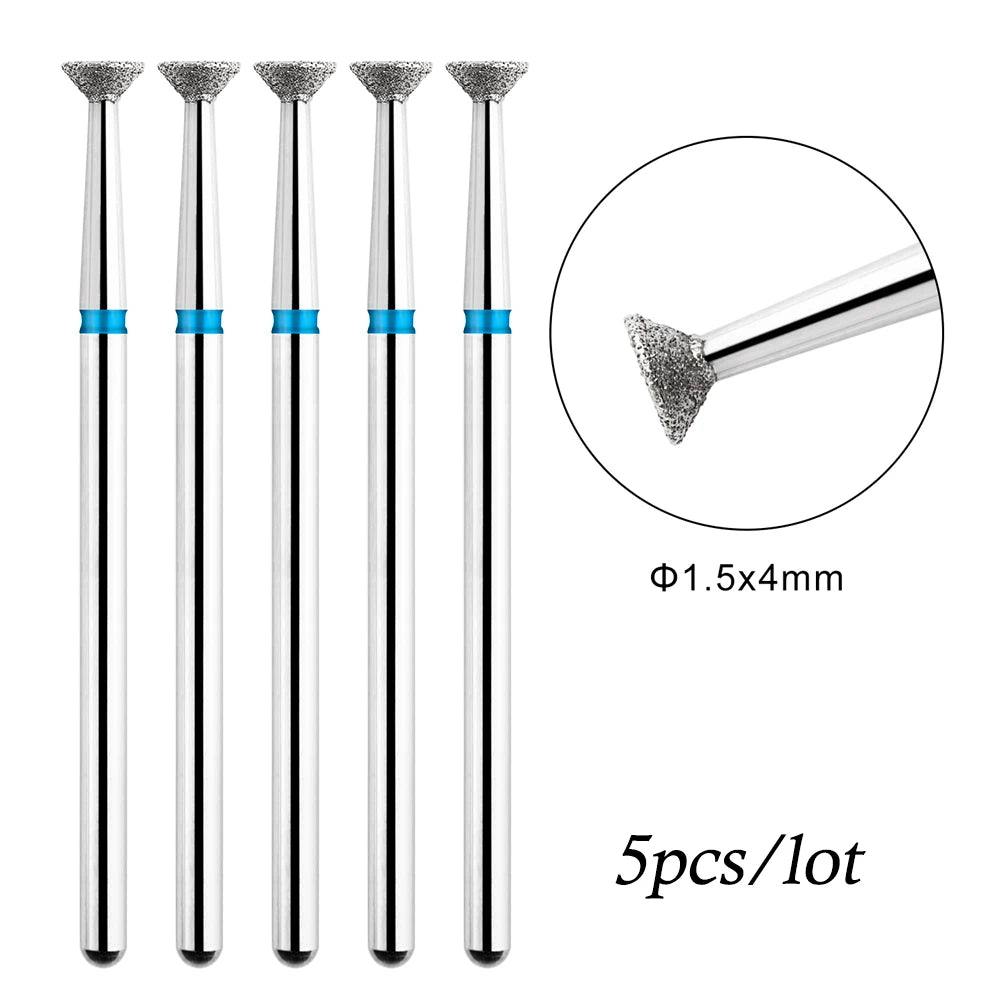 5pcs/lot Drill Bits for Nails Diamond Heads to Nails Milling Cutter for Manicure Cuticle Nail Cutter Tips Accessories Tools [TPT]