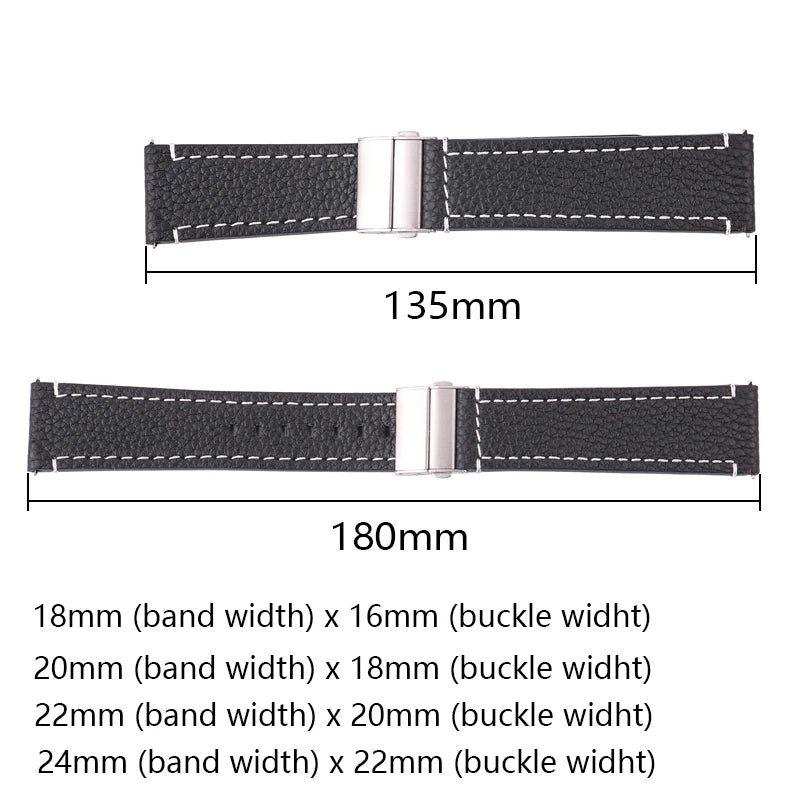 Soft Genuine Leather Smart Watch Band 18 20 22 24mm Women Men Cowhide Strap Brown Black Quick Release Watchband Bracelet [SWH]