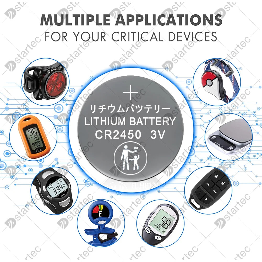 Eunicell CR2450 Watch Buttom Battery KCR2450 5029LC LM2450 DL2450 ECR2450 BR2450 CR 2450 3V 600mAh Lithium Coin Cell Batteries [BAT]