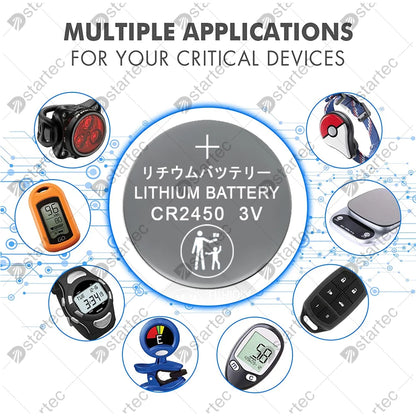 Eunicell CR2450 Watch Buttom Battery KCR2450 5029LC LM2450 DL2450 ECR2450 BR2450 CR 2450 3V 600mAh Lithium Coin Cell Batteries [BAT]