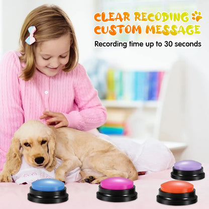 Voice Recording Button Pet Toys Dog Buttons for Communication Pet Training Buzzer Recordable Talking Button Intelligence Toy [PET]