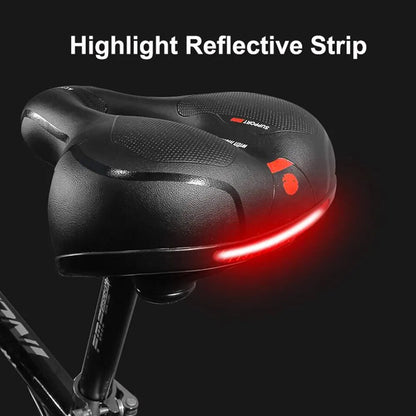 Hollow Breathable Bicycle Saddle Men Women MTB Road Bike Saddle Shock Absorbing Comfortable Big Butt Bike Seat Safety Warning [CYC]