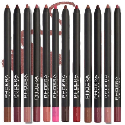 Waterproof Matte Lipliner Pencil Sexy Red Contour Tint Lipstick Lasting Non-stick Cup Moisturising Lips Makeup Cosmetic 12Color [CSM]