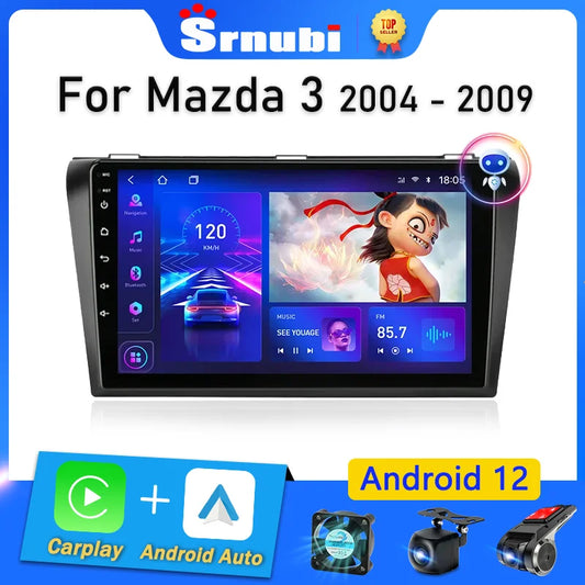 Srnubi Android 12 Carplay for Mazda 3 2004 2005 2006 2007 2008 2009 Car Radio with BOSE Multimedia Player 2 Din Stereo GPS DVD [CAR]