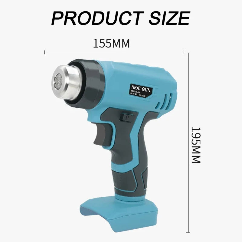 Portable Heat Gun Cordless Electric Heat Gun with 4 Nozzle For Makita/Dewalt/Milwaukee/Bosch/Black Decker 18V 20V Li-ion Battery [TOL]