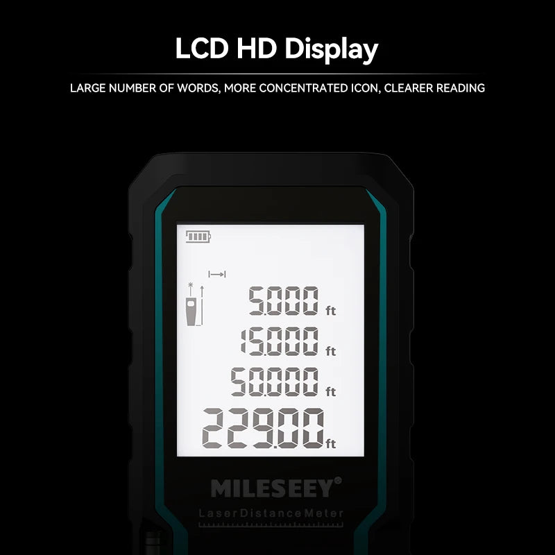 Mileseey S6 Laser Distance Meter 40m/120m, Rangefinder with Level Bubble , LCD Display with Backlit, Measure Tools for Home [MTR]