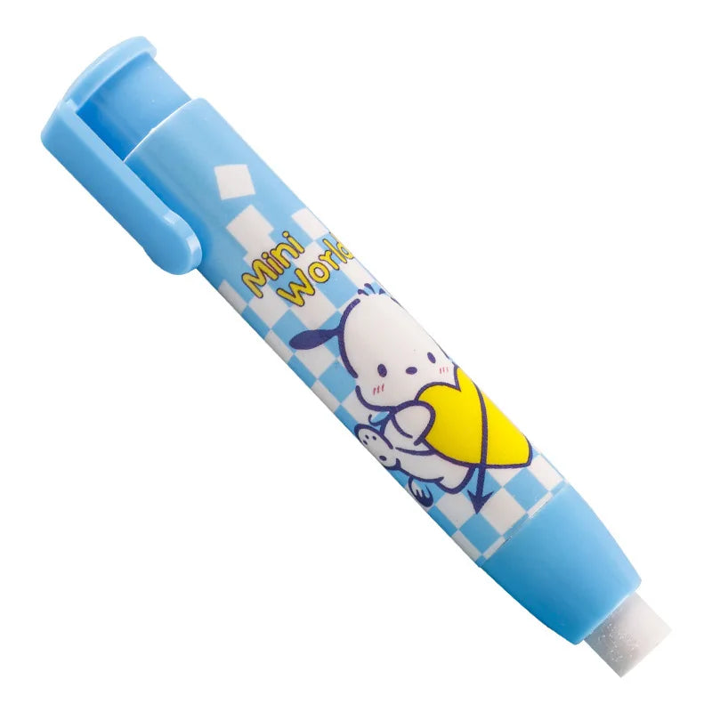 New Sanrio Press Eraser 12/24pcs Students Kawaii Stationery Cute Automatic Eraser Clean Rubber Children Birthday Gift Wholesale [STA]