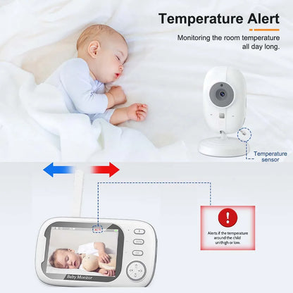 3.5'' Video Baby Monitor 2.4G Mother Kids Two-way Audio Night Vision Video Surveillance Cameras With Temperature display Screen [ELE]