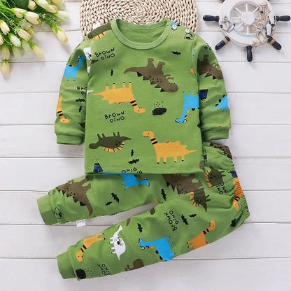 Kids Clothes Children Sets Children's Clothing Boys Girls CottonAutumn winter Clothing Pants Sleepwear Underwear Christmas Gift [UND]