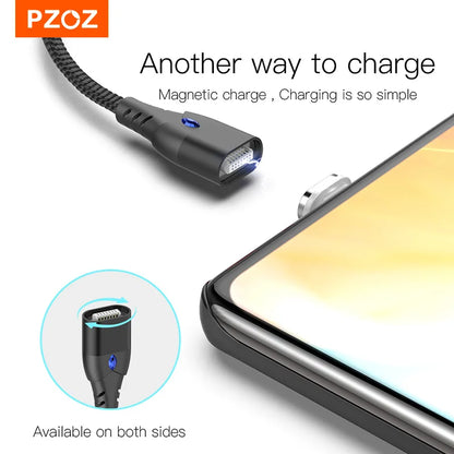PZOZ 5A Magnetic Cable Type C Super Fast Charging Micro USB Cable USB C Magnet Charger For iPhone Huawei Xiaomi Phone Wire Cord [MOB]