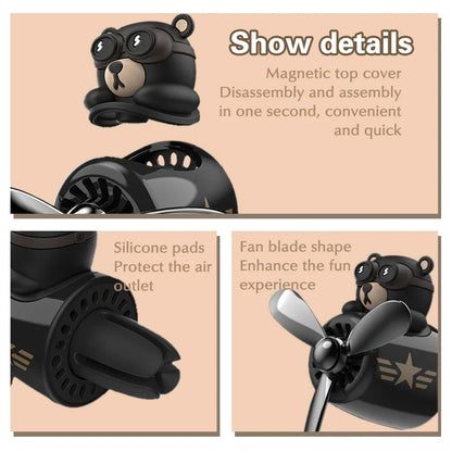 Car Air Freshener Bear Pilot Vent Perfume Diffuser Rotating Propeller Air Outlet Fragrance Auto Accessories [CAR]