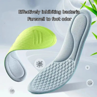 Summer Deodorant Sports Insoles for Shoes Sweat-absorbing Breathable Deodorant Anti-sweat Soft Shoe Pads Inserts for Man Women [SHO]