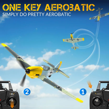 Remote Control Airplane BF109 2.4GHz 4CH 400mm Wingspan One Key U-Turn Aerobatic RC Plane RC Warbird Gift Toys 761-11 [TOYS]