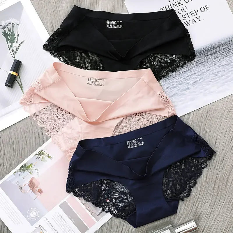 Set/lot Seamless Women Hollow Out Panties Set Underwear Comfort Lace Briefs Low Rise Female Sport Panty Soft Lady Lingerie [UND]