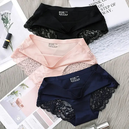 Set/lot Seamless Women Hollow Out Panties Set Underwear Comfort Lace Briefs Low Rise Female Sport Panty Soft Lady Lingerie [UND]