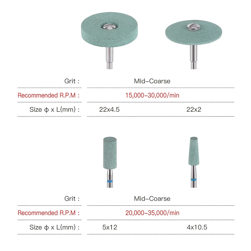 AZDENT 5pcs Dental Polisher Ceramic Diamond Grinding Head Stone Zirconia Ceramics Emax Crowns Grinder Quick Polishing Burs [DEN]