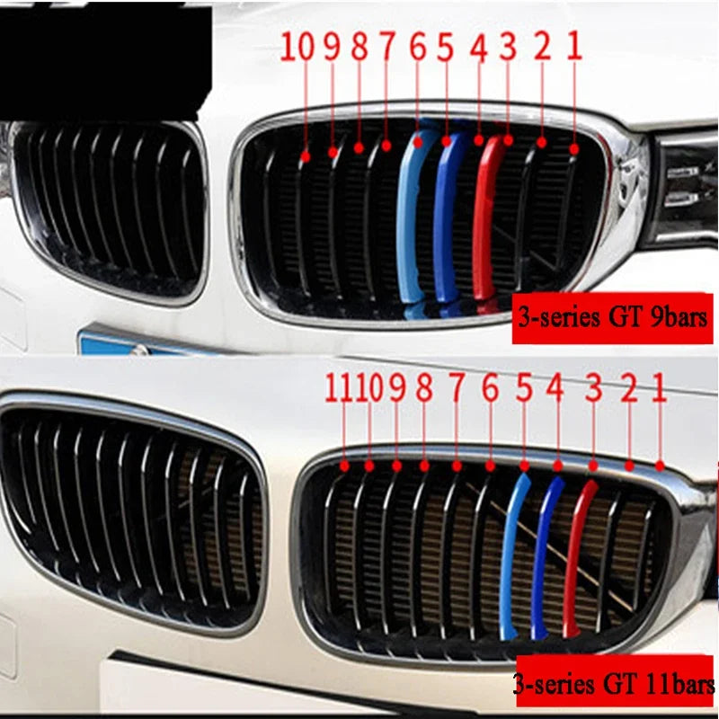 M Power Front Grille Trim Strips For BMW X1 X2 X3 X4 X5 X6 X7 F48 F49 E84 F39 F25 F26 G01 G02 F15 E70 G05 F16 E71 E72 G07 Z4 E89 [BDK]