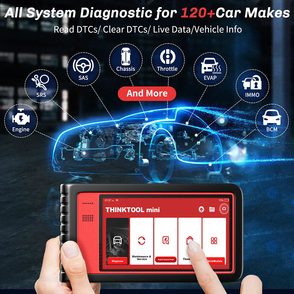 THINKCAR Thinktool Mini OBD2 Scanner Full System Diagnosis DPF A/F 28 Reset ODB 2 Automotive Car Diagnostic Tools Free Update [CAR]