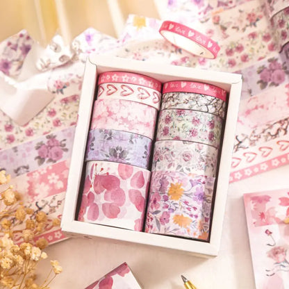 Washi Tapes 10 Roll/Set Kawaii Material Washitape Adhesiva Scrapbooking Sakura Paper Diary Decoration Flower Stickers Stationery [STA]