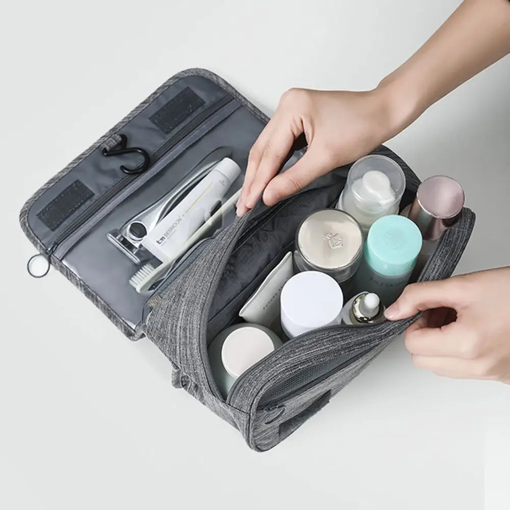 Foldable Toiletry Bag Organizer Hanging Storage Bag Bathroom Makeup Bag Case Travel Dry And Wet Separation Cosmetic Bag [CSM]