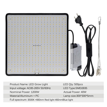 LED Grow Light Full Spectrum Phyto Lamp AC85-240V 40W  For Indoor Grow Tent Plants Growth Light [GAR]