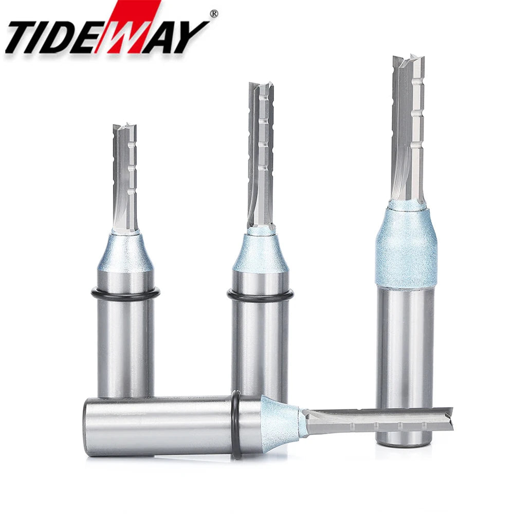 Tideway 1/2 Shank 3 Flutes Cutting Straight Router Bit TCT Cutters Woodworking CNC Trimming Slot Bits Milling Cutter for Wood [PTO]