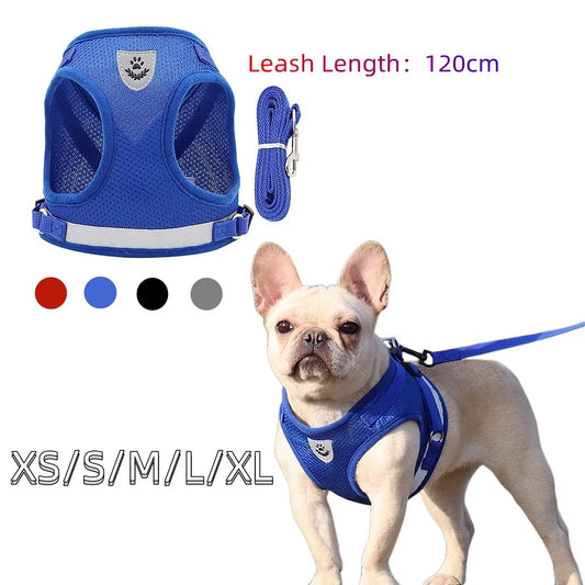 Quality Dog Harness And Leash Set Dog Accessories For Small Dog Chest Harness Dog Leash French Bulldog Pug Medium Pet Supplies [PET]