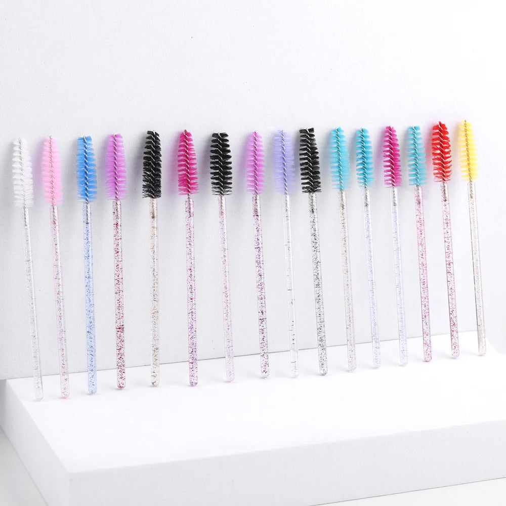 50pcs Disposable Eyelash Brushes Extension Crystal Eyebrow Brush Mascara Wand Eye Lashes Cosmetic Tool Set Makeup Beauty [CSM]