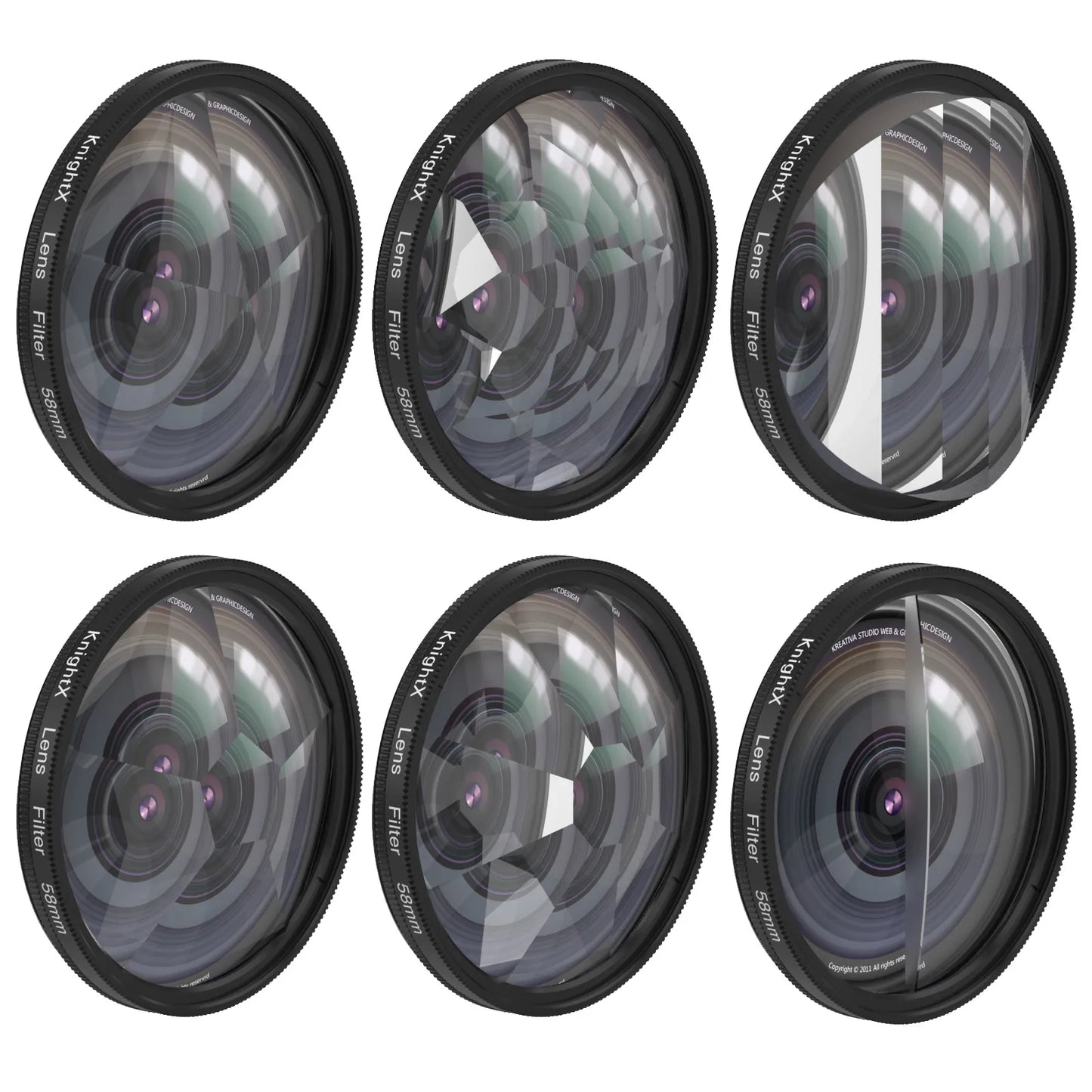 KnightX Prism Filter 49-77mm 52mm 58mm Rotating Changeable CPL Half FX Split Diopter Special Effects Photography Accessories [PHO]