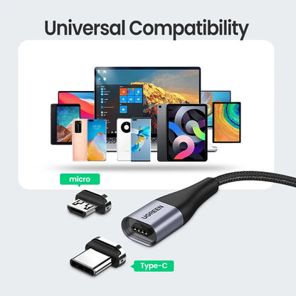 UGREEN Magnetic USB Charging Cable Type C  Micro USB Phone Cable Magnet Charger Micro USB For Xiaomi  3A Mobile Phone Wire Cord [MOB]