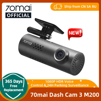 70mai Dash Cam 3 M200 APP English Voice Control 1080P HDR Night Vision 24H Parking Surveillance 70mai Car DVR M200 WIFI [CAR]