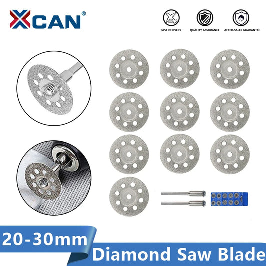 XCAN Diamond Saw Blade 20mm 22mm 25mm 30mm With Mandrel for Dremel Rotary Tools Mini Diamond Cutting Disc [PTO]