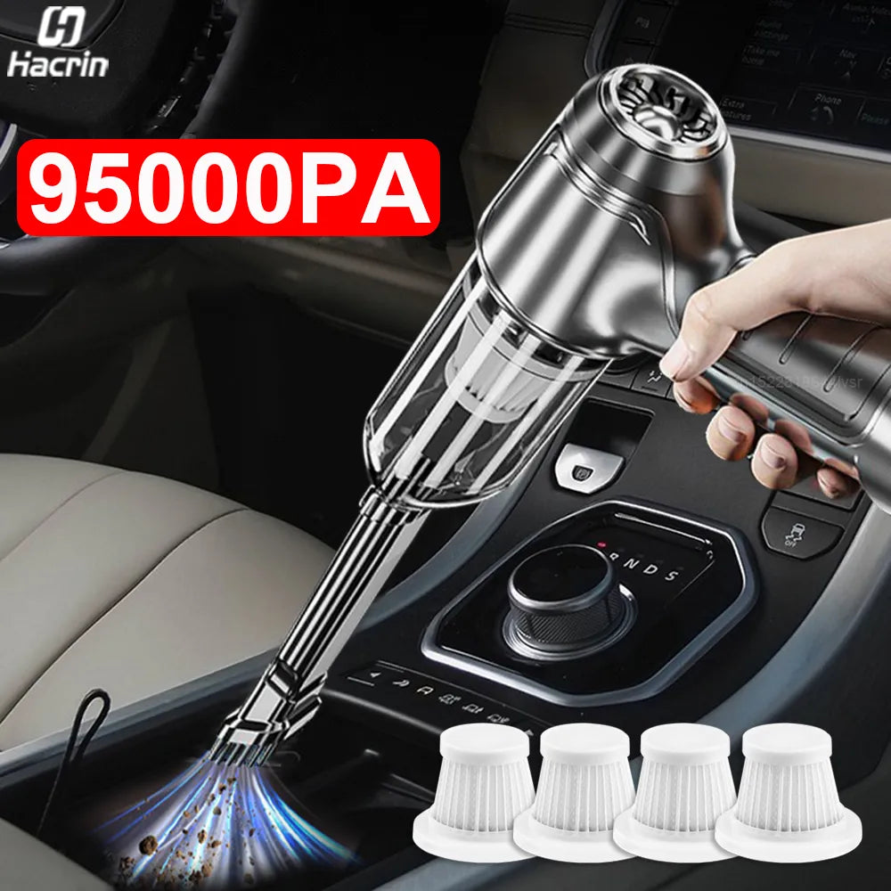 Car Vacuum Cleaner 95000PA Wireless Portable Vacuum Cleaner For Car Home Strong Suction Handheld 2 in 1 Vacuum Cleaner Blower [VAC]