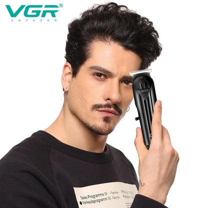 VGR Hair Trimmer Professional Hair Clipper Electric T-Blade Hair Cutting Machine 0mm LED Display Barber Trimmer for Men V-982 [HAI]