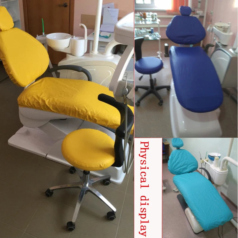 Dental Chair Cover Unit PU Leather 4pcs/set Dental Seat Elastic Waterproof Protective Protector Dentist Equipme Dentistry Lab [DEN]