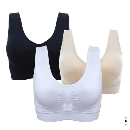 Breathable Women's Tops Hollow Out Sports Bras Gym Running Fitness Yoga Bra Sportswear Padded Push Up Sports Tops [UND]