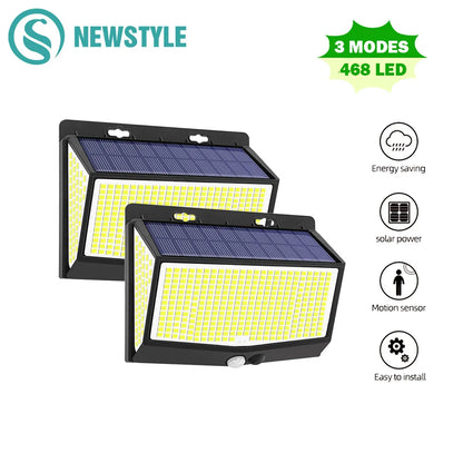 138/468/238 LED Solar Light Outdoor waterproof for garden Powered Sunlight street wall light security lighting 3 mode [SLG]