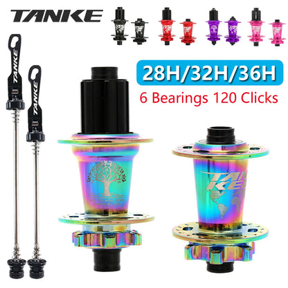 TANKE 120 Click Hub 6 Bearing MTB Mountain Bike Hub Front Rear Thru HG 28 32 36 Holes Disc Brake Bicycle Hubs 8 9 10 11 12 Speed [CYC]