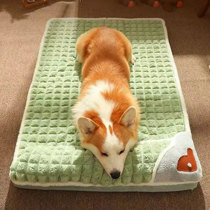 MADDEN Winter Warm Dog Mat Luxury Sofa for Small Medium Dogs Plaid Bed for Cats Dogs Fluff Sleeping Removable Washable Pet Beds [PET]