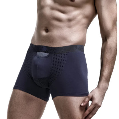 Men Underwear Modal Boxer Shorts Homme Antibacterial Magnetic Panties Man Ice Silk Bullet Separation Pouch Underpants Male Cueca [GRM] [UND]