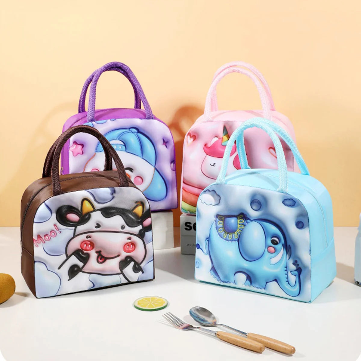 Lunch Bag Thickened Handheld Insulated Lunch Box Bag Children Cute With Meals Lunch Box Bag [MUG]