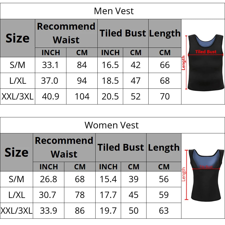 Men Neoprene Sweat Sauna Vest Waist Trainer Slimming Body Shapers Vest Shapewear Corset Gym Underwear Women Fat Burn Tank Top [UND]