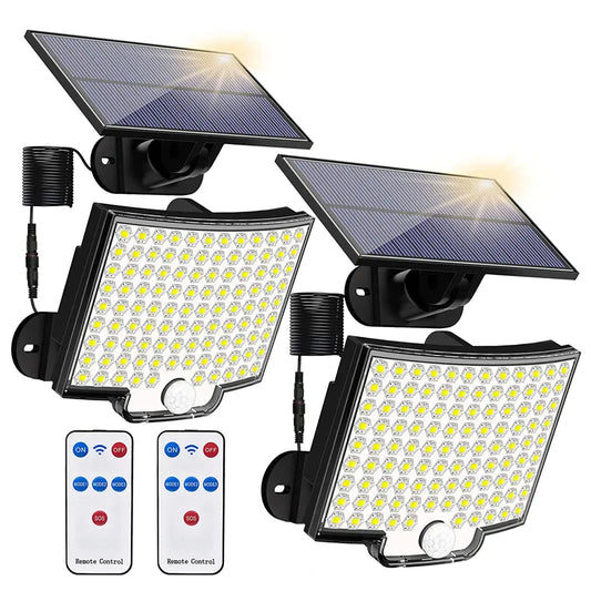 106/318 LED Solar Light Outdoor 328 LED Spotlights IP65 Waterproof Motion Sensor Human Solar Flood Security Lights 3 Modes [SLG]