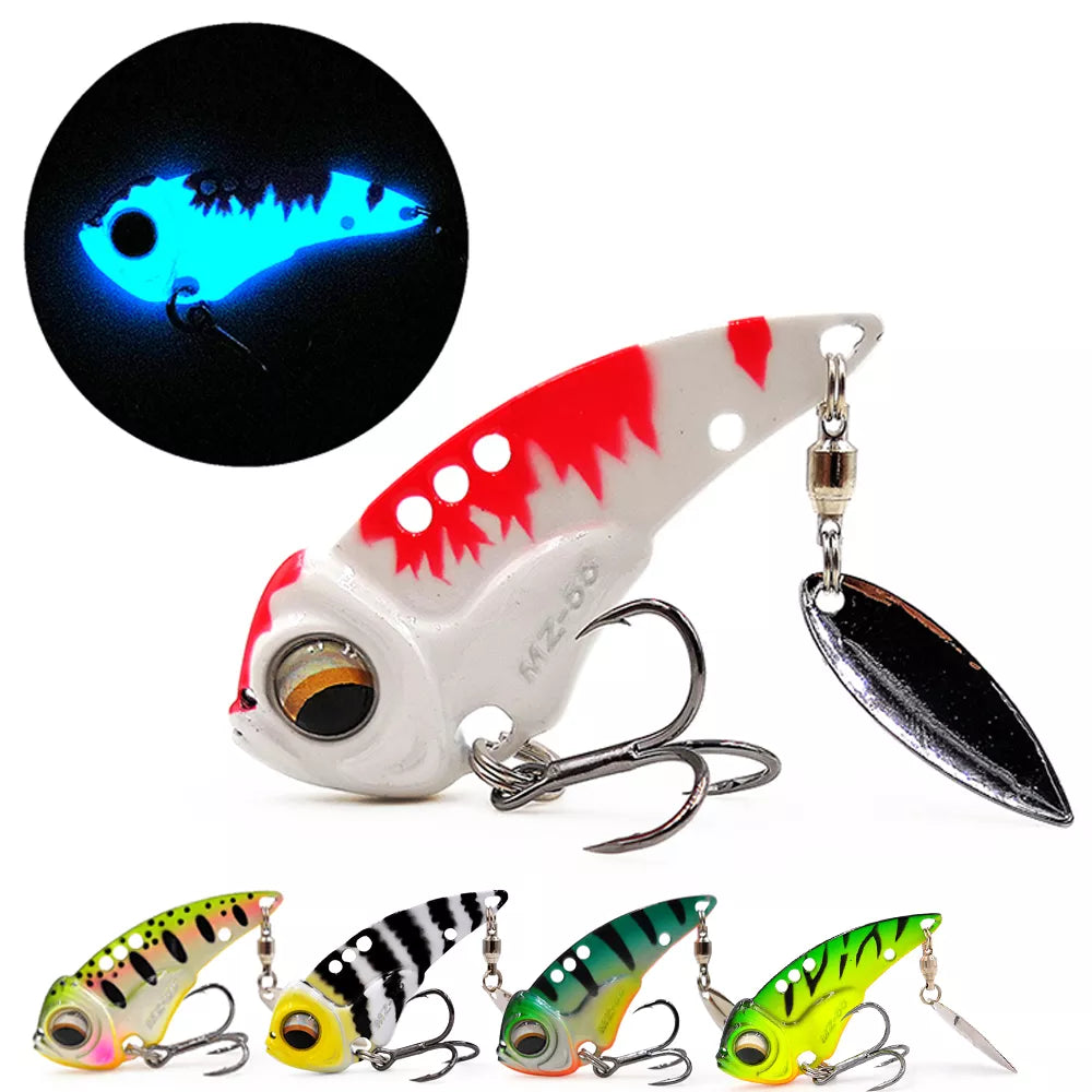 THETIME Brand MZ55 60Metal Vib Blade Glow Cicada Lure 55 60mm 13g 17g Sinking Tail Spinner Baits Bibe For Bass Pike Perch Fish [SPT]