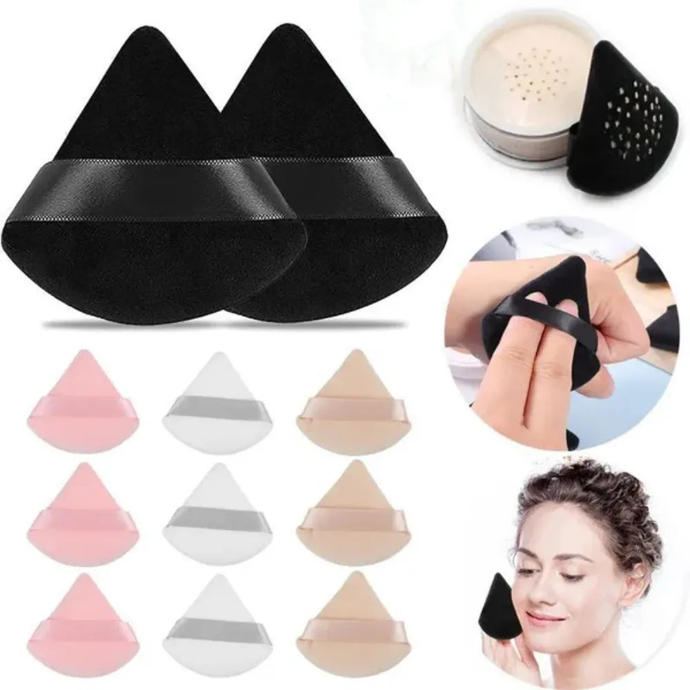 Triangle powder puff, soft sponge, velvet foundation make-up puff, facial makeup, eye contour, cosmetic shadow, washable, 1 piec [CSM]